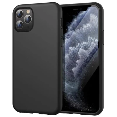 Afbeelding van JETech Siliconen Case voor iPhone 11 Pro 5,8 Inch, Zijdezachte Volledig Lichaam Beschermhoes, Schokbestendige Hoesje met Microvezelvoering (Zwart)