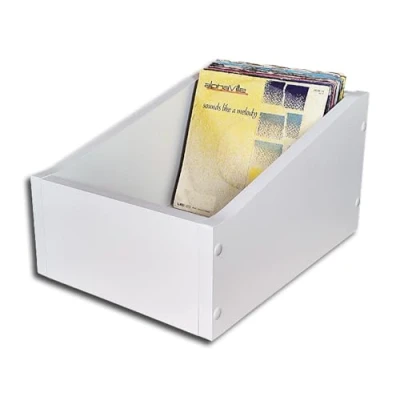 Afbeelding van Protected Single grammofoonplaten houten box wit (2e keuze)