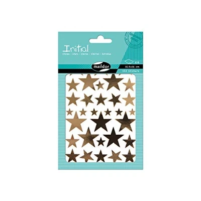 Afbeelding van Maildor Initial Holographic Stickers, Stars, 4 vellen