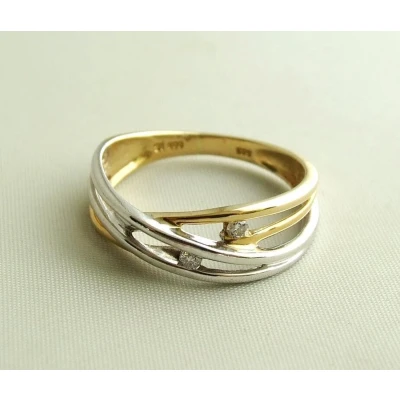 Afbeelding van Bicolor Christian gouden ring met diamant