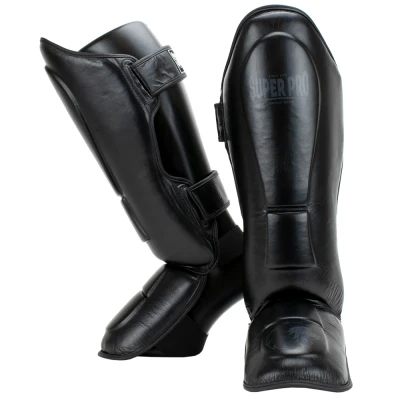 Afbeelding van Super Pro Combat Gear Lederen Scheenbeschermer Guardian Zwart Extra Large