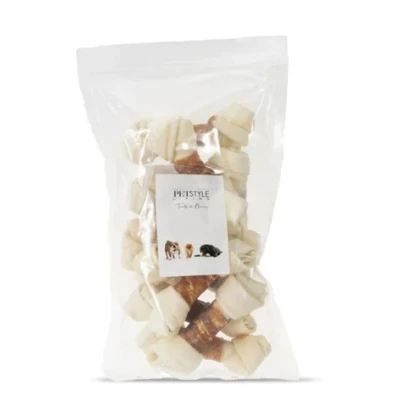 Afbeelding van Petstyle Living Geknoopt Bot Wit Met Eend 12,5 13,5 CM 10 ST
