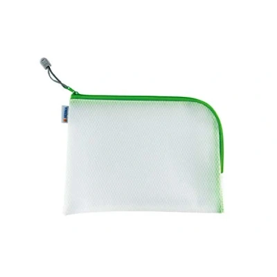 Afbeelding van HERMA 20010 Toilettas met ritssluiting, A5, transparant (26 x 20 cm), kleine tas ritssluiting voor mobiele telefoon, vloeistoffen, make up, tandenborstel, cosmeticatas in groen
