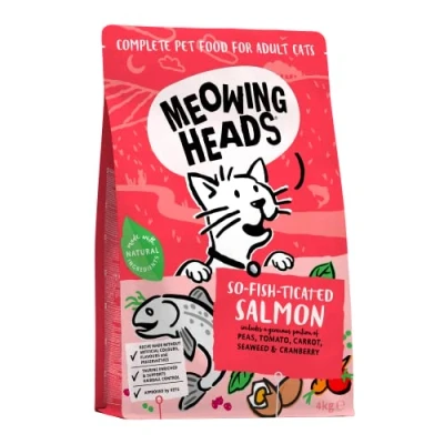 Afbeelding van Meowing Heads Kattenvoer droog zalm 100% natuurlijke met kip, geen kunstmatige smaakversterker, graanvrij, 4 kg