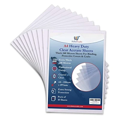 Afbeelding van Acetaatplaten Clear Heavy Duty Acetaatplaat 240 Micron Extra Dikke Plastic PVC platen Transparante Cover Afdekken voor Beschermende Bindhoezen Etsen Sjablonen Ambachten (A4 10 Vellen)