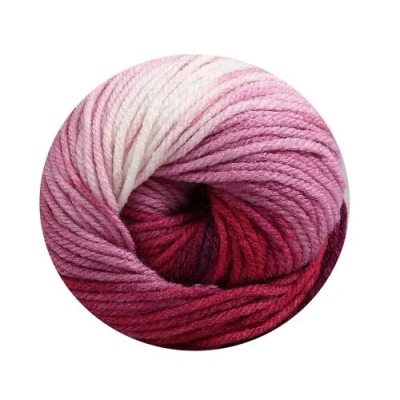 Afbeelding van 1 x 100 g Wollbiene Batik 500 gram wol met kleurverloop veelkleurig breiwol haakgaren (5300 bessenwit)
