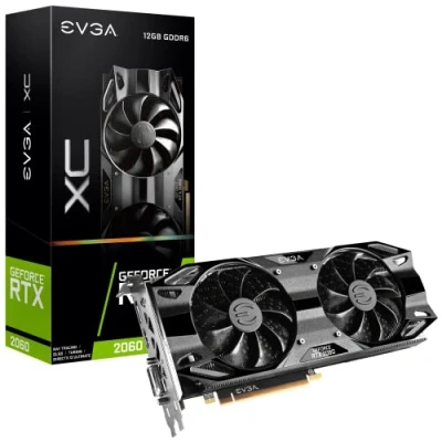 Afbeelding van EVGA GeForce RTX 2060 12 GB XC Gaming, 12G P4 2263 KR, 12GB GDDR6, Dual Fans, Metalen Backplate Black 2 Slots
