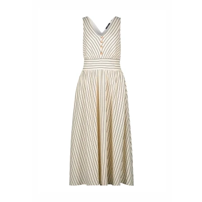 Afbeelding van zero MIT Streifenmuster Blousejurk, Dames, Maat: 38, Creamblack