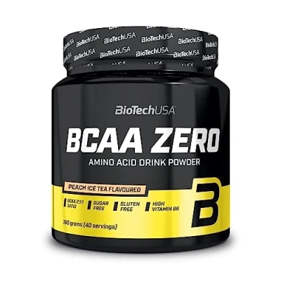 Afbeelding van BioTechUSA BCAA Zero Essentieel aminozuur poeder 6g met instant L leucine Veganistisch Suikervrij, Lactosevrij, Glutenvrij, 360 g, Perzik Ice Tea