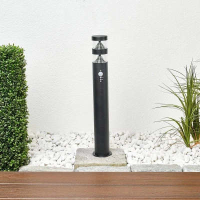 Afbeelding van Lindby Padverlichting, zuillampen 1licht roestvrij staal, kunststof H: 60 cm zwart, transparant Inclusief lichtbron