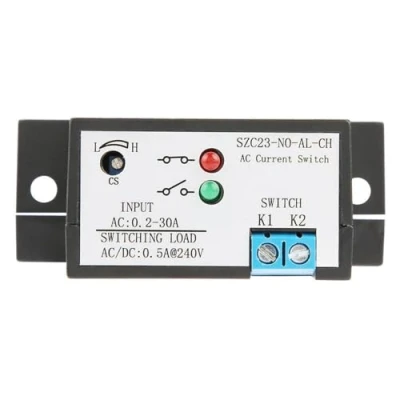 Afbeelding van Jadeshay stroommeter schakelaar, AC 0,2A 30A sluiter stroomdetectieschakelaar instelbaar SZC23 NO AL CH normaal open schakelaar