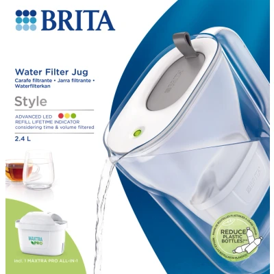 Afbeelding van 5 korting BRITA Waterfilterkan Style Cool Grey 2,4l