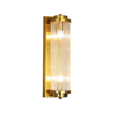 Afbeelding van NICRX 400 mm messing gouden kristallen wandkandelaar licht kristalglas en basis wandlamp wandmontage (Messing Goud)
