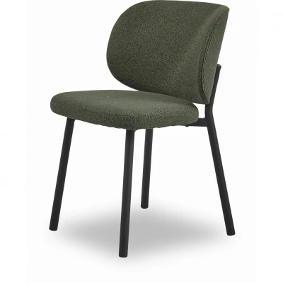 Afbeelding van Nordic Home Milly eetkamerstoel bouclé groen Boucle
