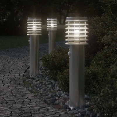 Afbeelding van Vloerlamp voor buiten met sensor 60 cm roestvrijstaal zilver