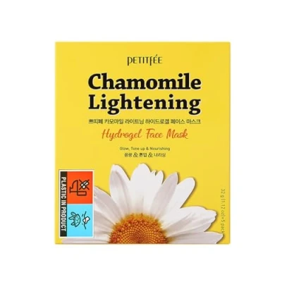 Afbeelding van Petitfee, Chamomile Lightening, Hydrogel Face Mask, 5 vellen, 1,12 oz (32 g) elk