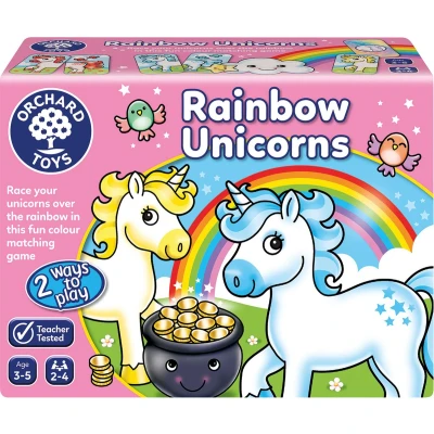 Afbeelding van Orchard Toys Rainbow Unicorns Memory Matching Game For Learning Colours. First Board 3+ Year Olds, Toddlers, Kids, Family Game. Perfect Gifts, Party And Educational Toy