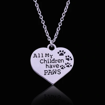 Afbeelding van GoedeDoelen.Shop Ketting &#039;All My Children Have Paws&#039; Vriendschapsketting Statement Sieraad Dierenliefde Dierenwelzijn Cadeau Wellness House