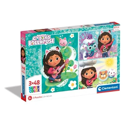Afbeelding van Clementoni Puzzel 3X48 Stukjes Gabby&#039;S Dollhouse, Kinderpuzzels, 5 7 jaar, 25290