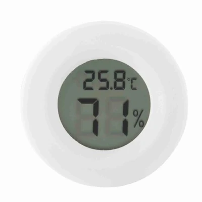 Afbeelding van Garosa mini digitale hygrometer thermometer binnenluchttemperatuurmonitor met groot LCD scherm en achtergrondverlichting voor reptielen (wit)