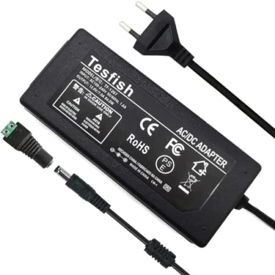Afbeelding van Tesfish 12V 7A voedingsadapter Transformator 84W adapter 5.5 x 2.1/2.5mm voor CCTV, camera, router, LED 5050 2835 strip licht