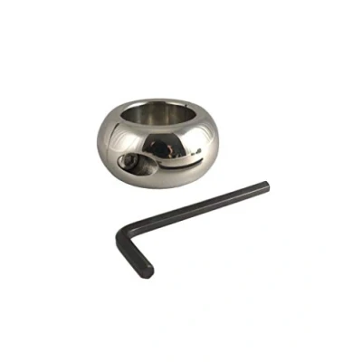 Afbeelding van Rimba Bondage Play Ball stretcher RVS in donut vorm deelbaar 3 cm hoog 330 gram