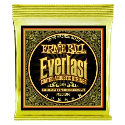 Afbeelding van Ernie Ball Everlast Medium Coated 80/20 Bronze Acoustic Guitar Strings 13 56 Gauge
