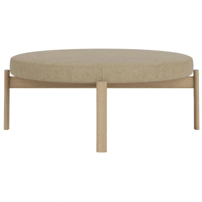 Afbeelding van Audo Copenhagen Passage PoefØ99 Naturel Eiken Bouclé Beige 02