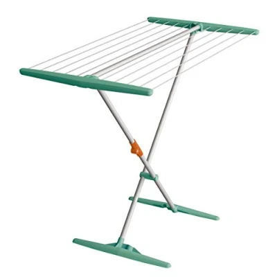 Afbeelding van Juwel 40804 Superdry Basic Mint Aluminium wasdroger (staand droogrek inklapbaar, droger voor badkamer + balkon, drooglengte 11 m, wasrek met Twaron waslijnen)