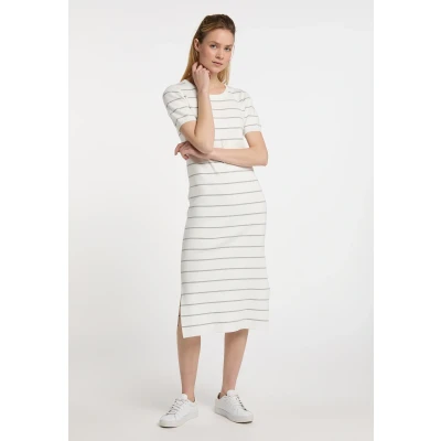 Afbeelding van Gebreide jurk DREIMASTER M/L / Off White Grijs Melange 50% viscose 28% polyester 22% nylon