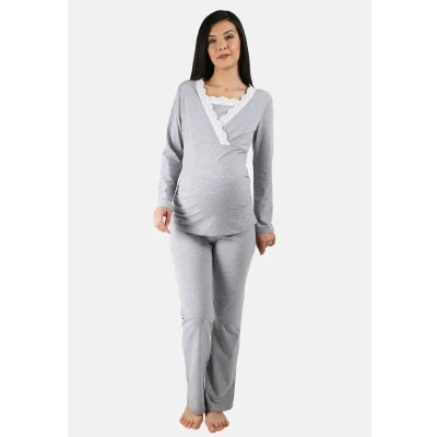 Afbeelding van M.M.C. SET Pyjama, Dames, Maat: Large, Grau
