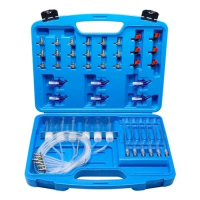 Afbeelding van CCLIFE Diesel terugloophoeveelheidstester, CDI Common rail Injector, testapparaat, injectoren met 24 adapters en nieuwe adapter