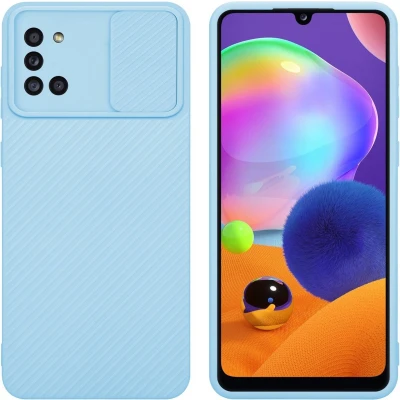 Afbeelding van Cadorabo Hoesje geschikt voor Samsung Galaxy A31 in Bonbon Licht Blauw Beschermhoes van flexibel TPU silicone Case Cover en met camerabescherming