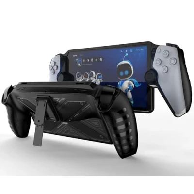 Afbeelding van GIOPUEY Beschermhoes compatibel met Playstation Portal Remote Player standaard zachte TPU bumper antislip eenvoudige grip zwart