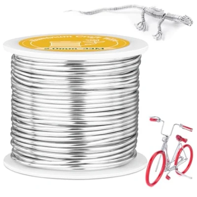 Afbeelding van VynyQoo 2mm Aluminiumdraad, 33M Zilver Buigzaam en Flexibel Aluminium Craft Draad, Zilverdraad Voor Knutselen DIY Beeldhouwen, Modelleren, Sieraden Maken, Bloemcreaties Draadweven