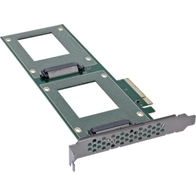 Afbeelding van InLine® PCIe kaart naar 2x interne U.2 NVMe SFF 8639 Bifurcatie, x8, smal