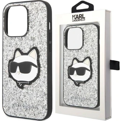 Afbeelding van Karl Lagerfeld KLHCN61G2CPS hoesje voor iPhone 11 / Xr zilver Glitter Choupette Patch