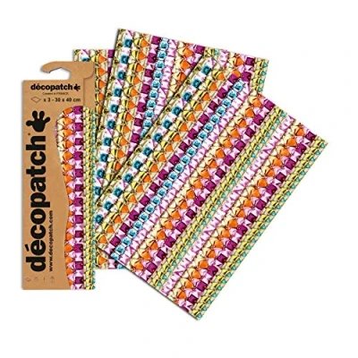 Afbeelding van Decopatch Papier No. 630 (paars kleurrijke sierstenen, 395 x 298 mm) 3 pack