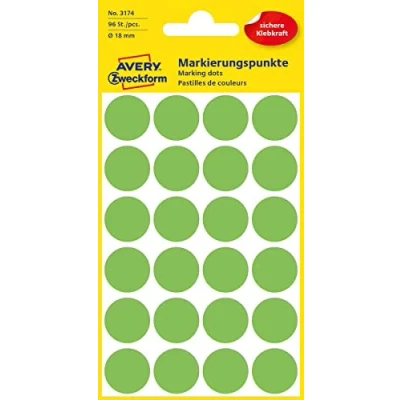 Afbeelding van Etiket Avery Zweckform 3149 rond 12mm lichtgroen 270stuks
