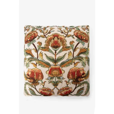 Afbeelding van Sissy Boy Lichtbruin kussen met bloemendessin (Onesize, Katoen)