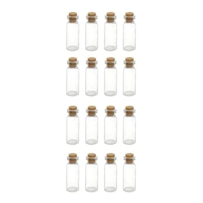 Afbeelding van WYAN 16 Stuks 10 Ml Mini Glazen Flessen, Flesjes Met Kurk, Flessen Kurk Kleine, Terrarium Geschikt voor Doe Het Zelf Decoratie