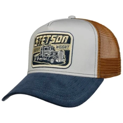 Afbeelding van Stetson Heavy Weight Trucker Pet Heren truckercap baseballpet mesh cap Snapback met klep voor Zomer/Winter One Size Small bruin