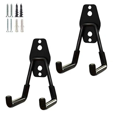 Afbeelding van PYBTOOL Robuuste garagehaken, opberghaken voor garages, opbergorganisator tuingereedschap, wandmontage stalen haken (2 stuks, kleine U haken)