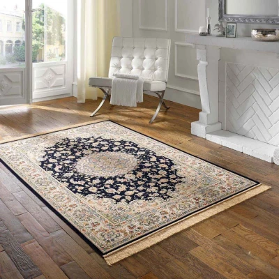 Afbeelding van Vloerkleed Klassiek Regal Valentina Donkerblauw 67x210 Cm