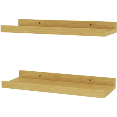 Afbeelding van Vicco Linus Wandplank 40 x 4 cm Set van 2 Natuurlijk hout