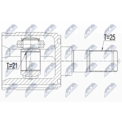 Afbeelding van Homokineet reparatie set, aandrijfas NTY NPW HY 554