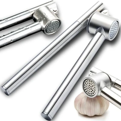 Afbeelding van Retoo Knoflookpers Roestvrij Staal Knoflooksnijder Knoflookcrusher Garlic Press Ergonomisch Handvat Knoflookmolen Gemberpers Cilinderdiameter 18x5cm 3,2 cm Keukenhulp