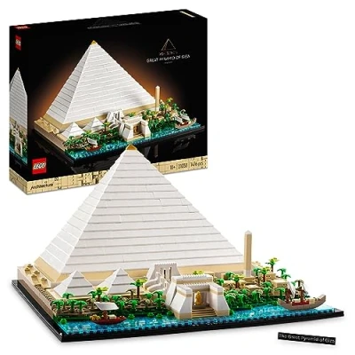 Afbeelding van LEGO Architecture Grote Piramide van Gizeh, Egypte Model Bouwpakket voor Volwassenen, Creatieve Hobby Verzamelaars, Leuk Cadeau een Man of Vrouw 21058
