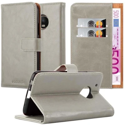 Afbeelding van Cadorabo Hoesje geschikt voor Motorola MOTO G5 PLUS in CAPPUCCINO BRUIN Beschermhoes met magnetische sluiting, standfunctie en kaartvakje Book Case Cover Etui
