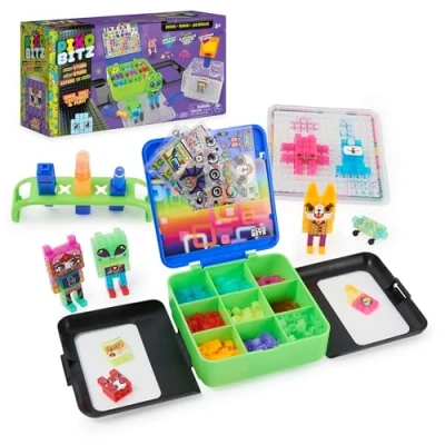 Afbeelding van Pixobitz, Neon Studio met 600 waterklevende kralen, decoraties en accessoires, voor het knutselen van 3D kunstwerken zonder hitte, kinderspeelgoed om te